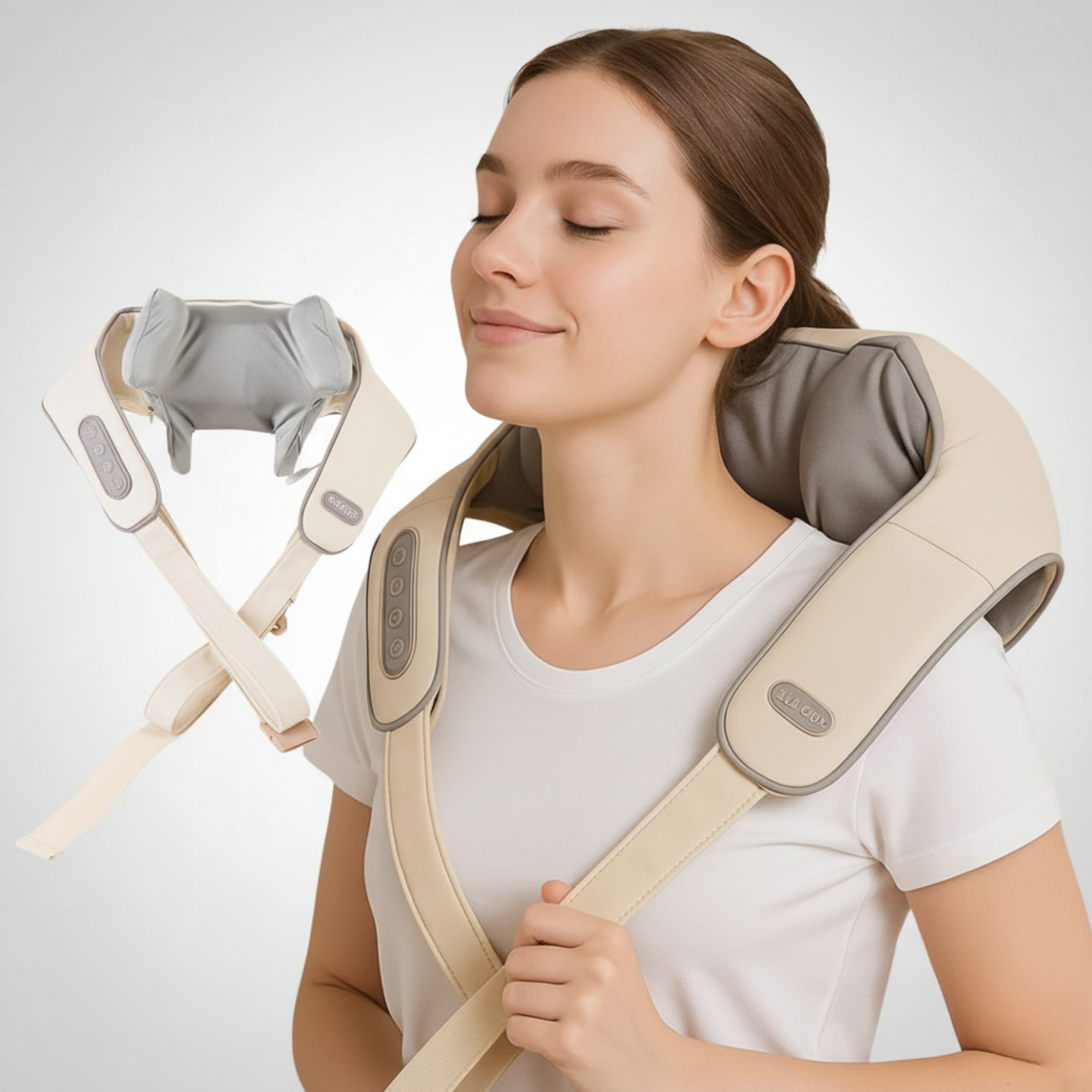 Cordless Heated Shiatsu Neck Massager | Portable Neck and Shoulder Relief