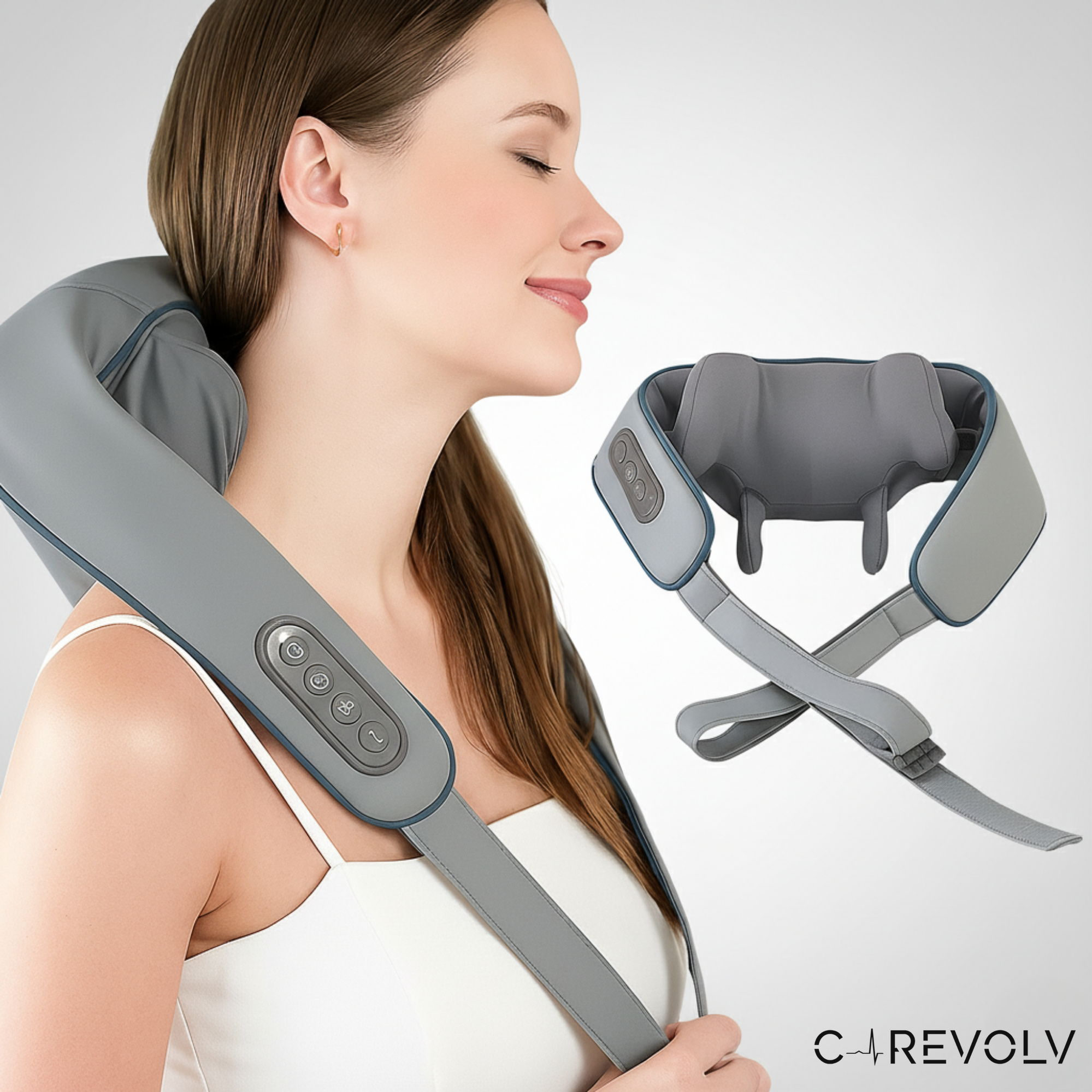 Cordless Heated Shiatsu Neck Massager | Portable Neck and Shoulder Relief