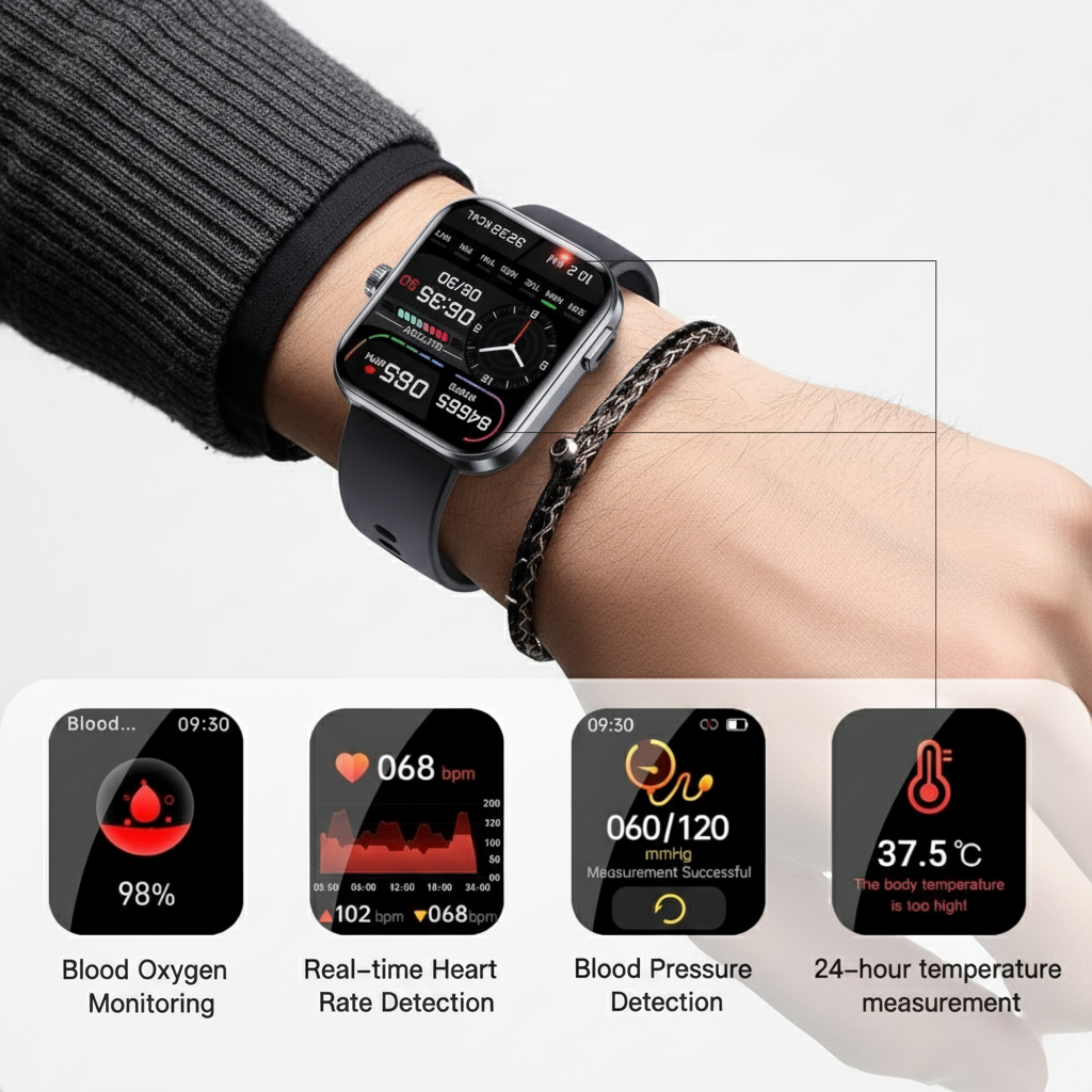 Non-Invasive Health Monitoring Smartwatch | Real-Time Tracking & Sleep Insights
