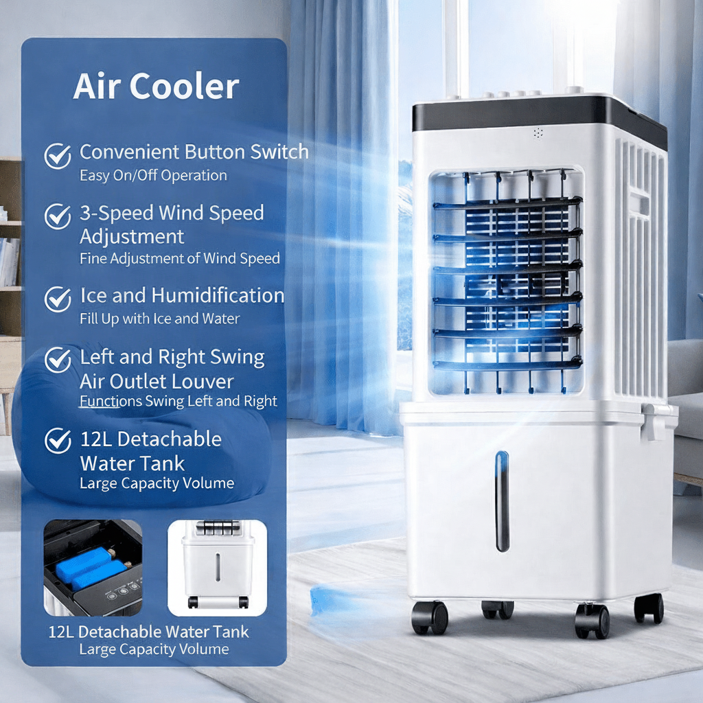 3-In-1 Air Cooler Fan and Humidifier Home Comfort - Image 9