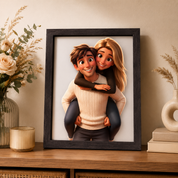 3D Cartoon Portrait Frame Couples and Pets Unique - Image 2