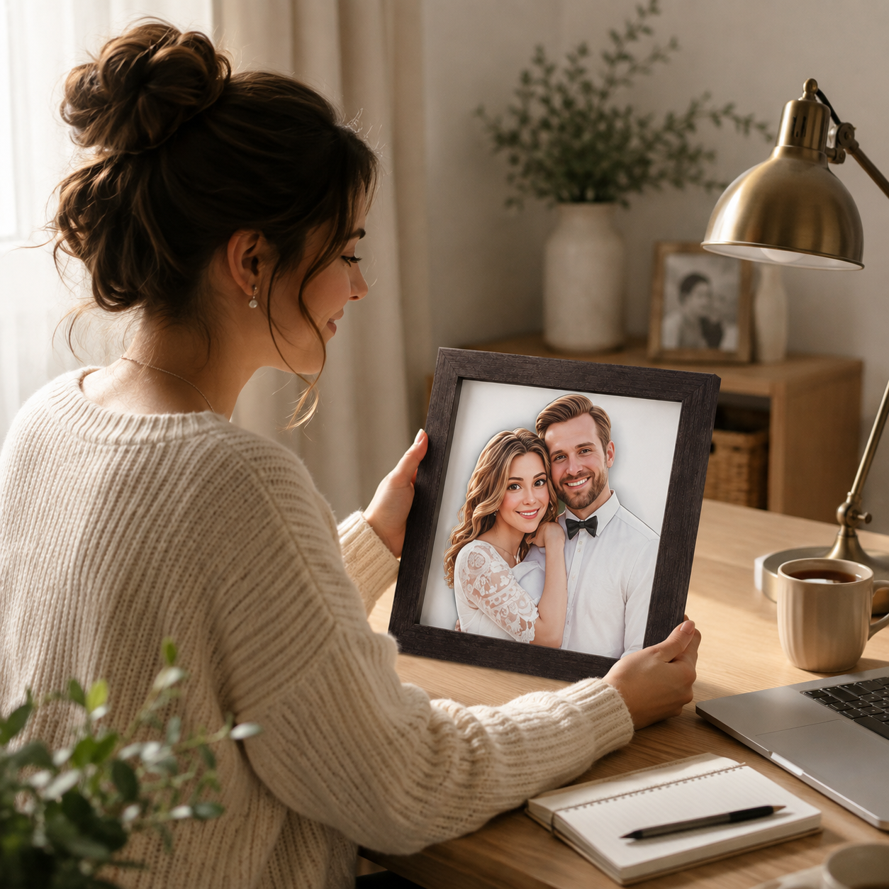 3D Cartoon Portrait Frame Couples and Pets Unique - Image 3
