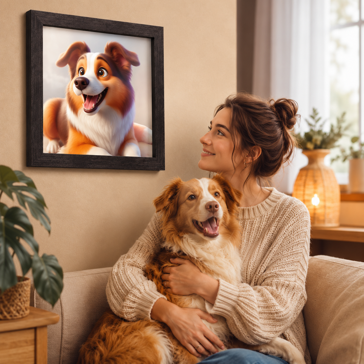 3D Cartoon Portrait Frame Couples and Pets Unique - Image 4