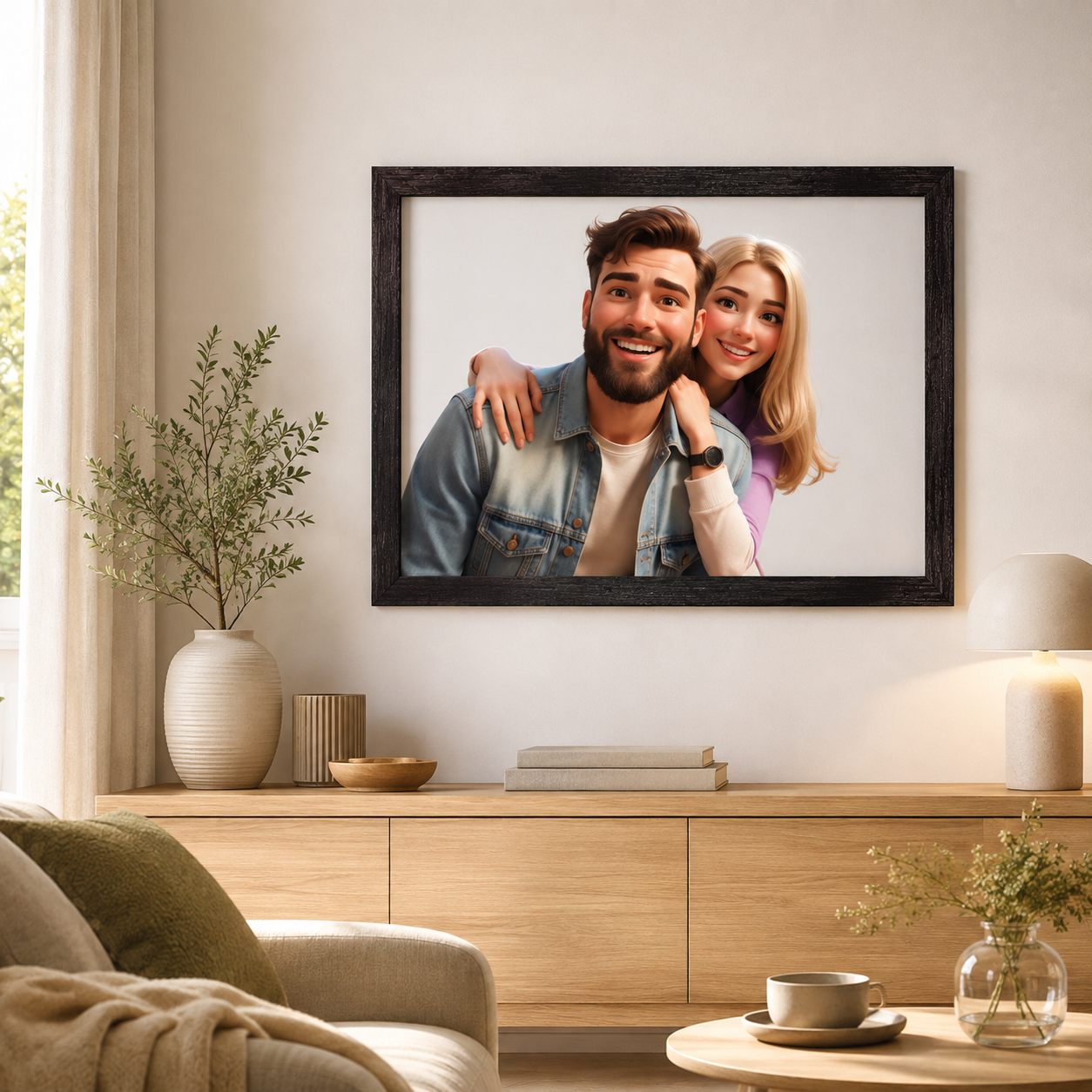 3D Cartoon Portrait Frame Couples and Pets Unique - Image 5