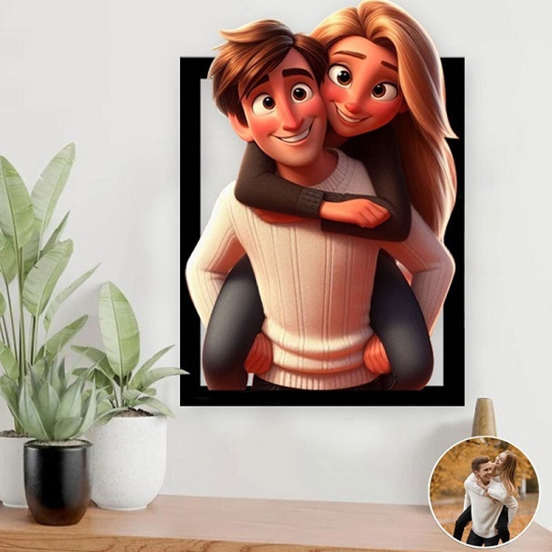 3D Cartoon Portrait Frame Couples and Pets Unique - Image 6