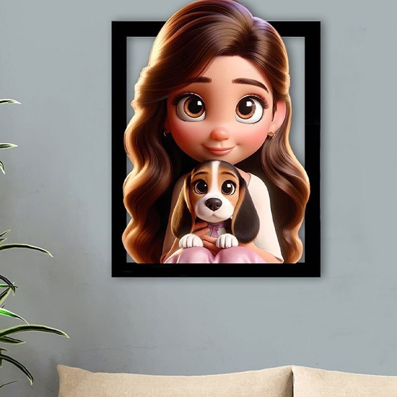 3D Cartoon Portrait Frame Couples and Pets Unique - Image 8