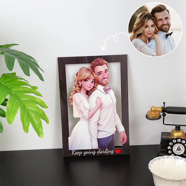 3D Cartoon Portrait Frame Couples and Pets Unique - Image 9