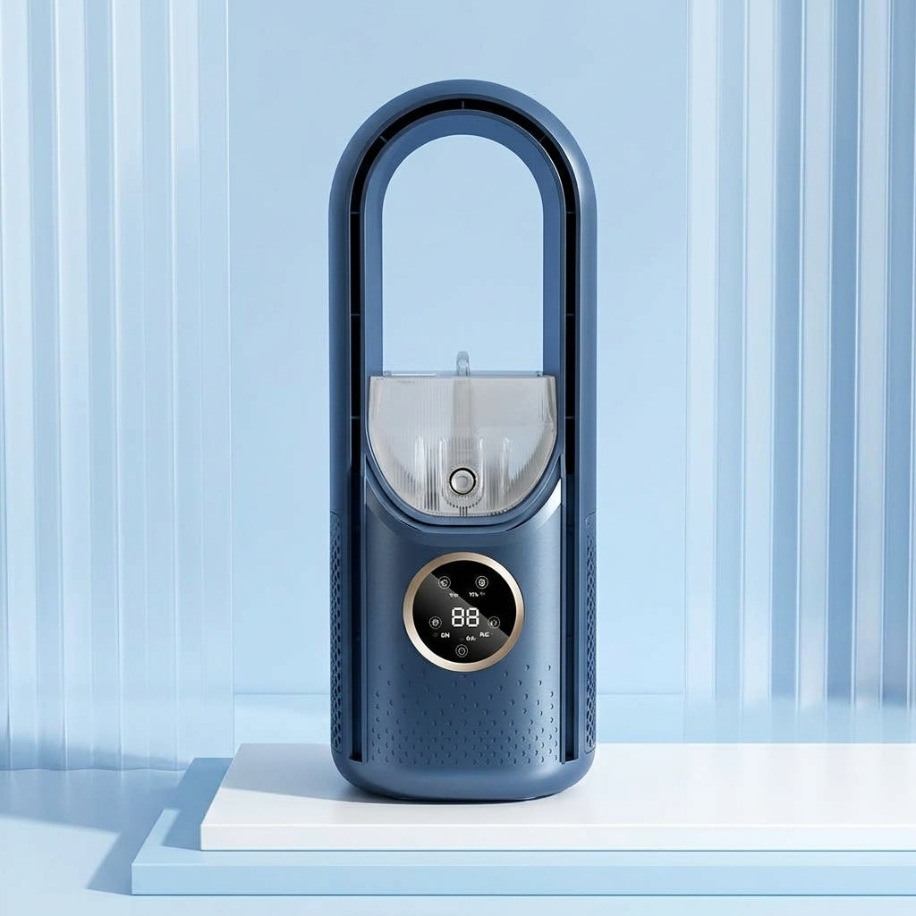 Bladeless USB Air Cooler Timer 6 Speeds Quiet Humidifier