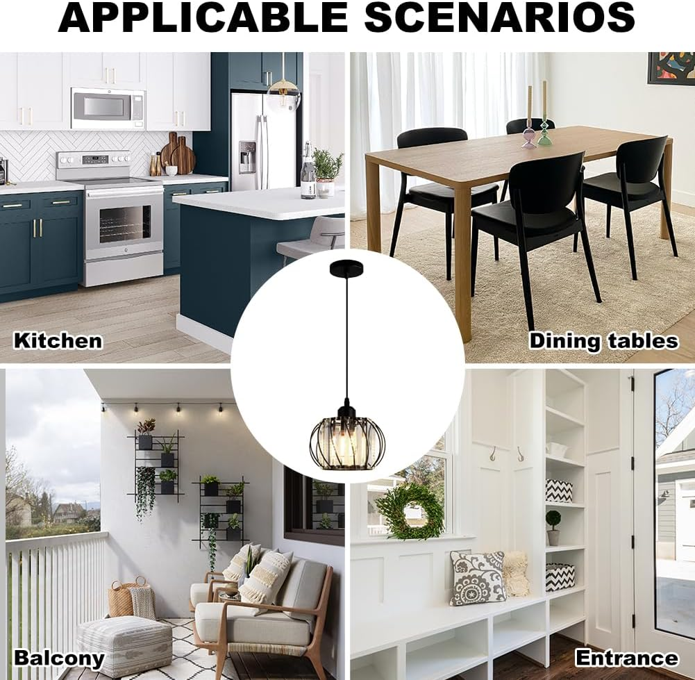 Chic Black Glass Pendant Light | Modern Kitchen Pendant Lighting 3