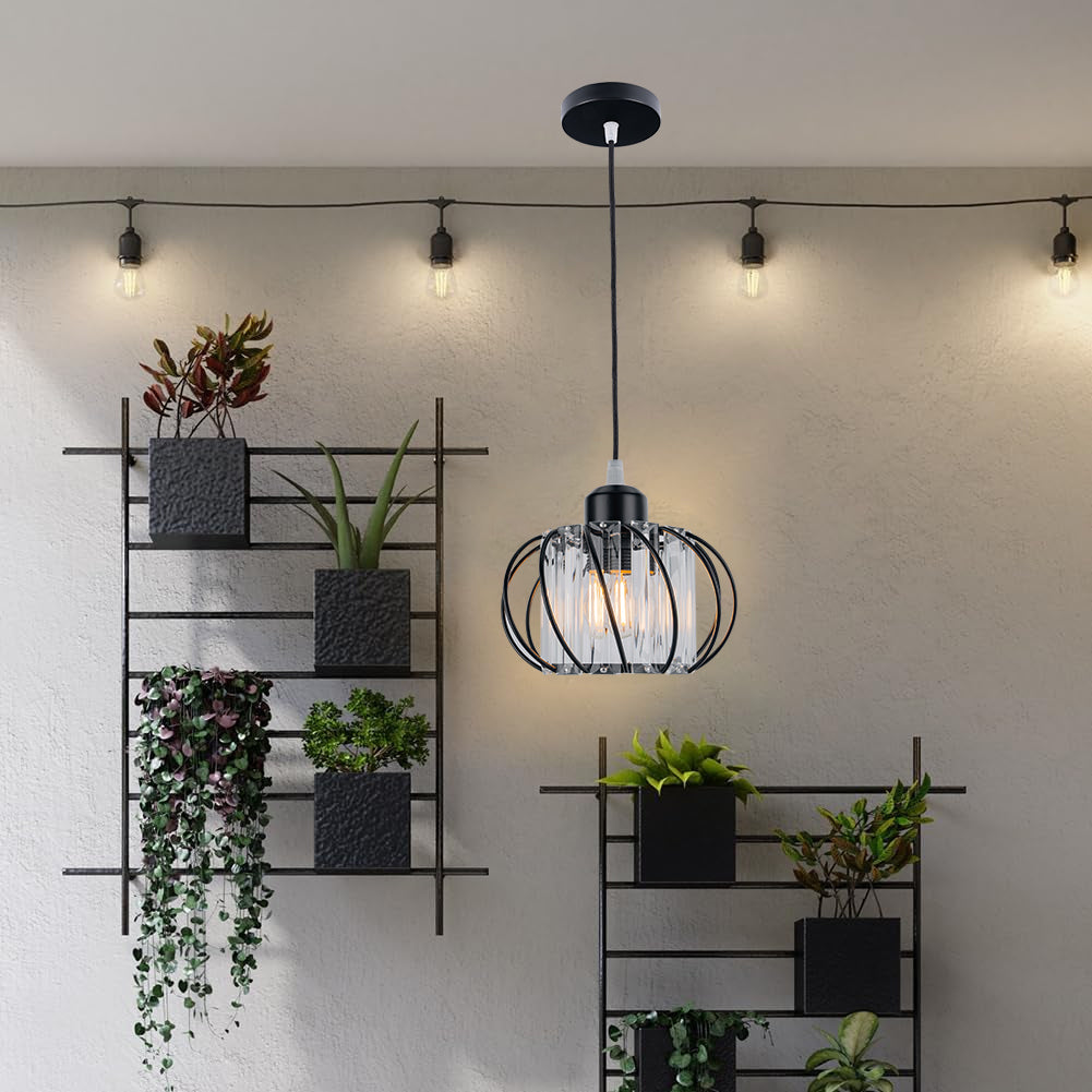 Chic Black Glass Pendant Light | Modern Kitchen Pendant Lighting 4