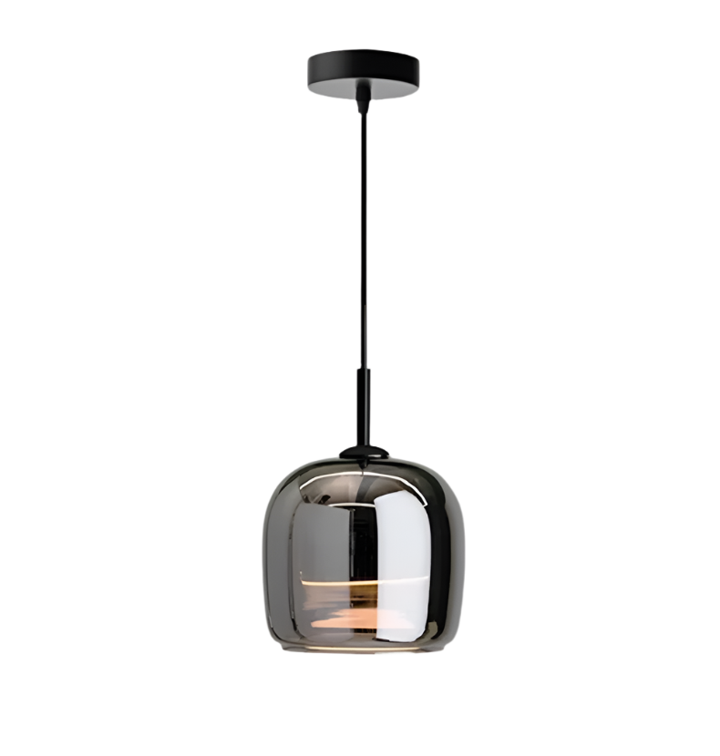 Chic Smoky Grey Glass Pendant Light | Modern Kitchen Pendant Lighting 0