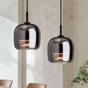 Chic Smoky Grey Glass Pendant Light | Modern Kitchen Pendant Lighting 6