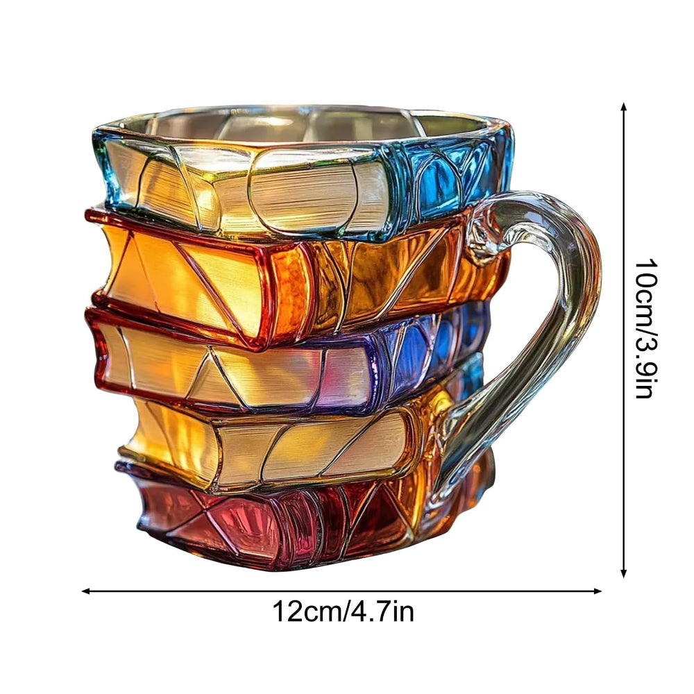 Coffee Mug Book Stack Reader Gift Novelty Drinkware