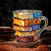 Coffee Mug Book Stack Reader Gift Novelty Drinkware