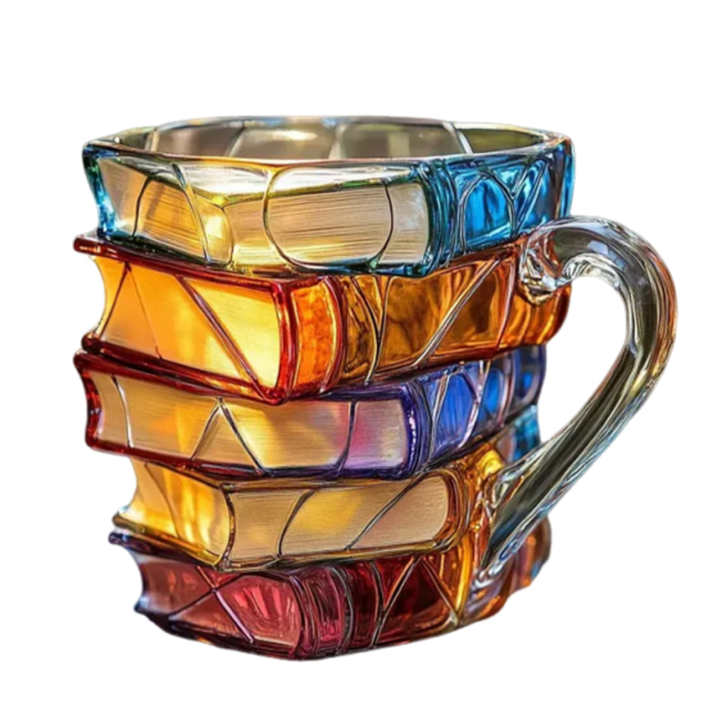 Coffee Mug Book Stack Reader Gift Novelty Drinkware