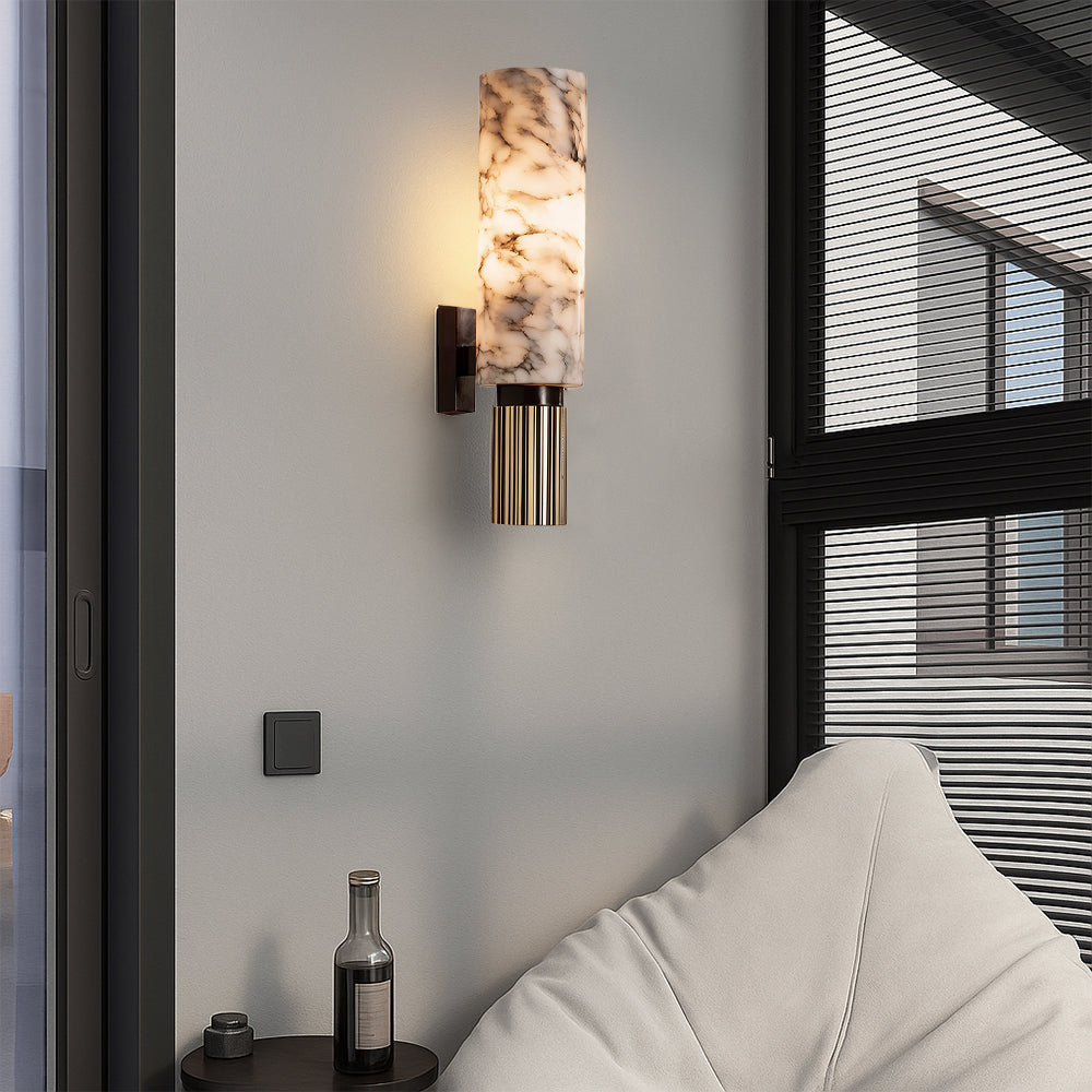 Contemporary Copper Stone Wall Light | LED Sconce & Artisanal Design 1