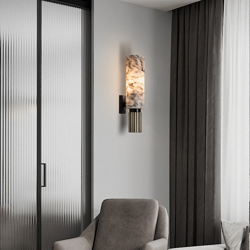 Contemporary Copper Stone Wall Light | LED Sconce & Artisanal Design 4