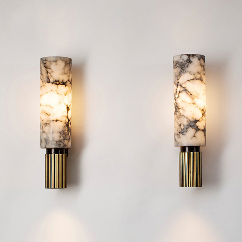 Contemporary Copper Stone Wall Light | LED Sconce & Artisanal Design 6