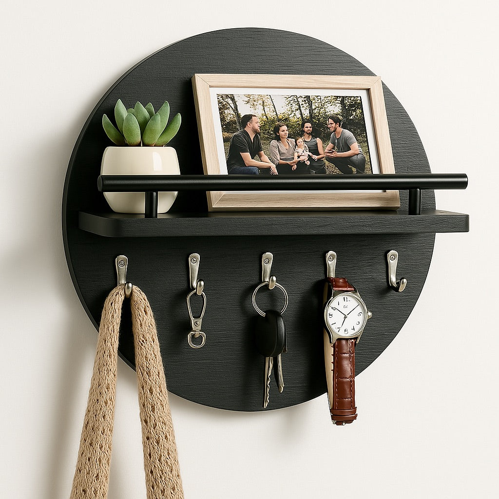 Eco-Friendly Round Key Holder | Stylish Wall Organiser 0
