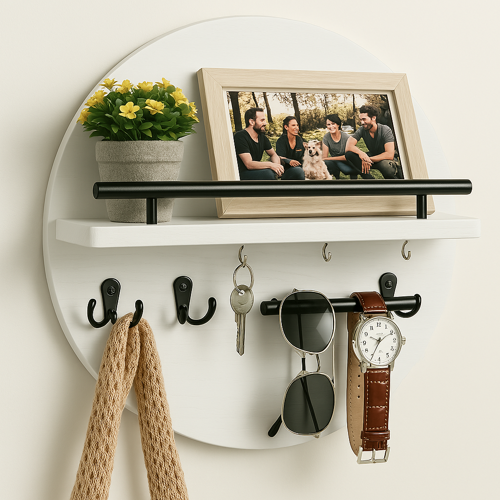 Eco-Friendly Round Key Holder | Stylish Wall Organiser 10
