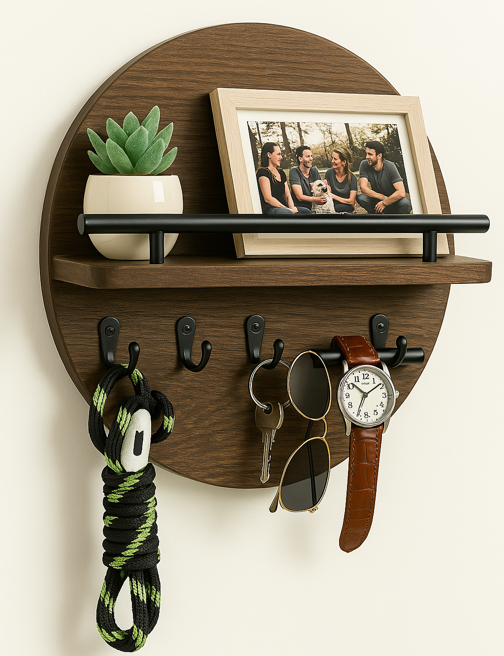 Eco-Friendly Round Key Holder | Stylish Wall Organiser 6