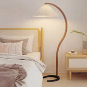 Elegant Arc Floor Lamp | Modern Beech Wood Design for Living Room 1