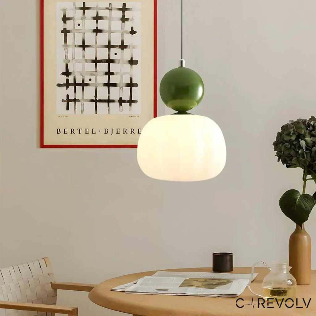 Elegant Art Deco Pendant Light | Glass Shade & Adjustable Height 12