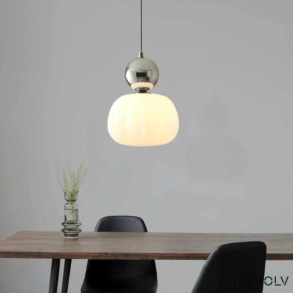 Elegant Art Deco Pendant Light | Glass Shade & Adjustable Height 14
