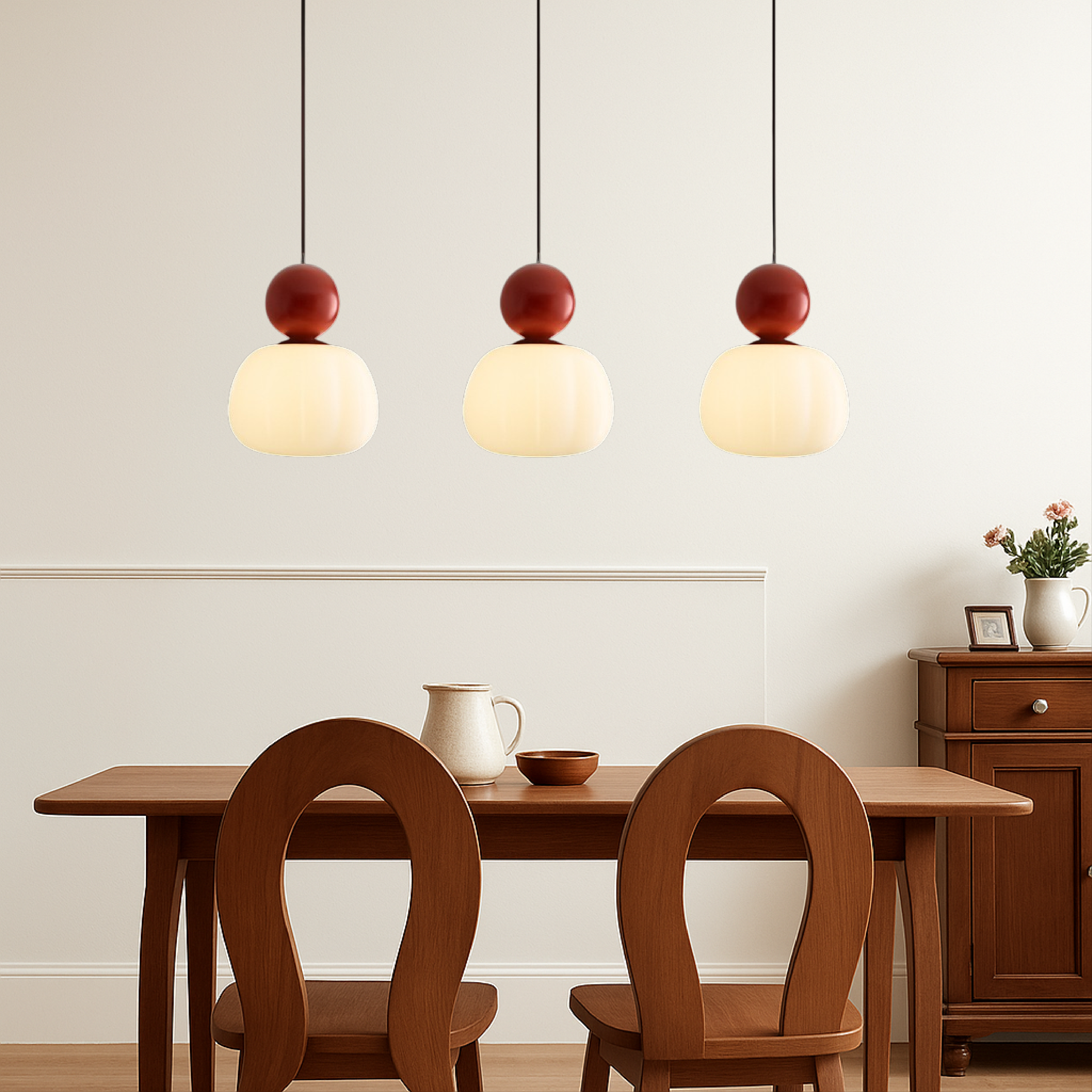 Elegant Art Deco Pendant Light | Glass & Adjustable Height 5