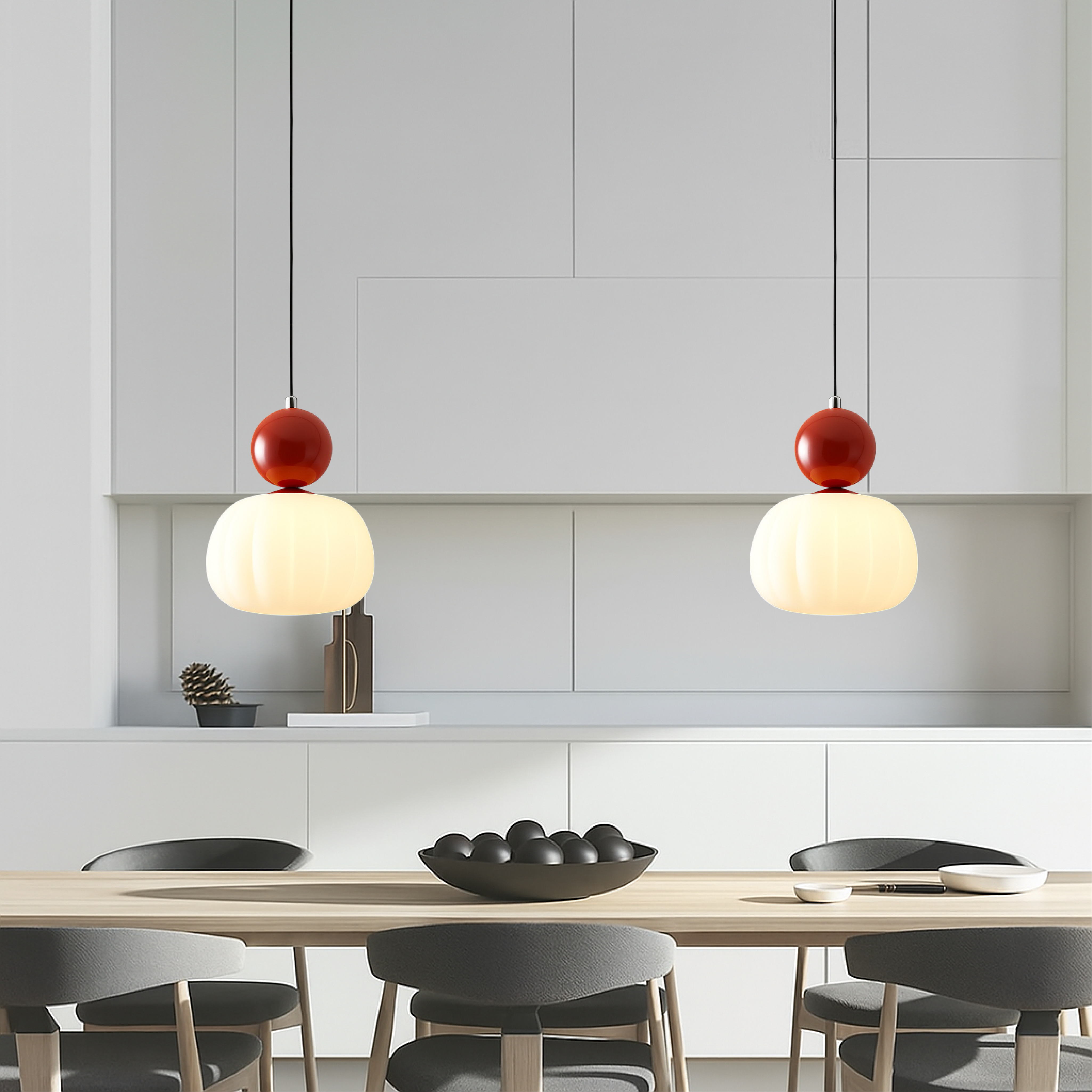 Elegant Art Deco Pendant Light | Glass & Adjustable Height 6