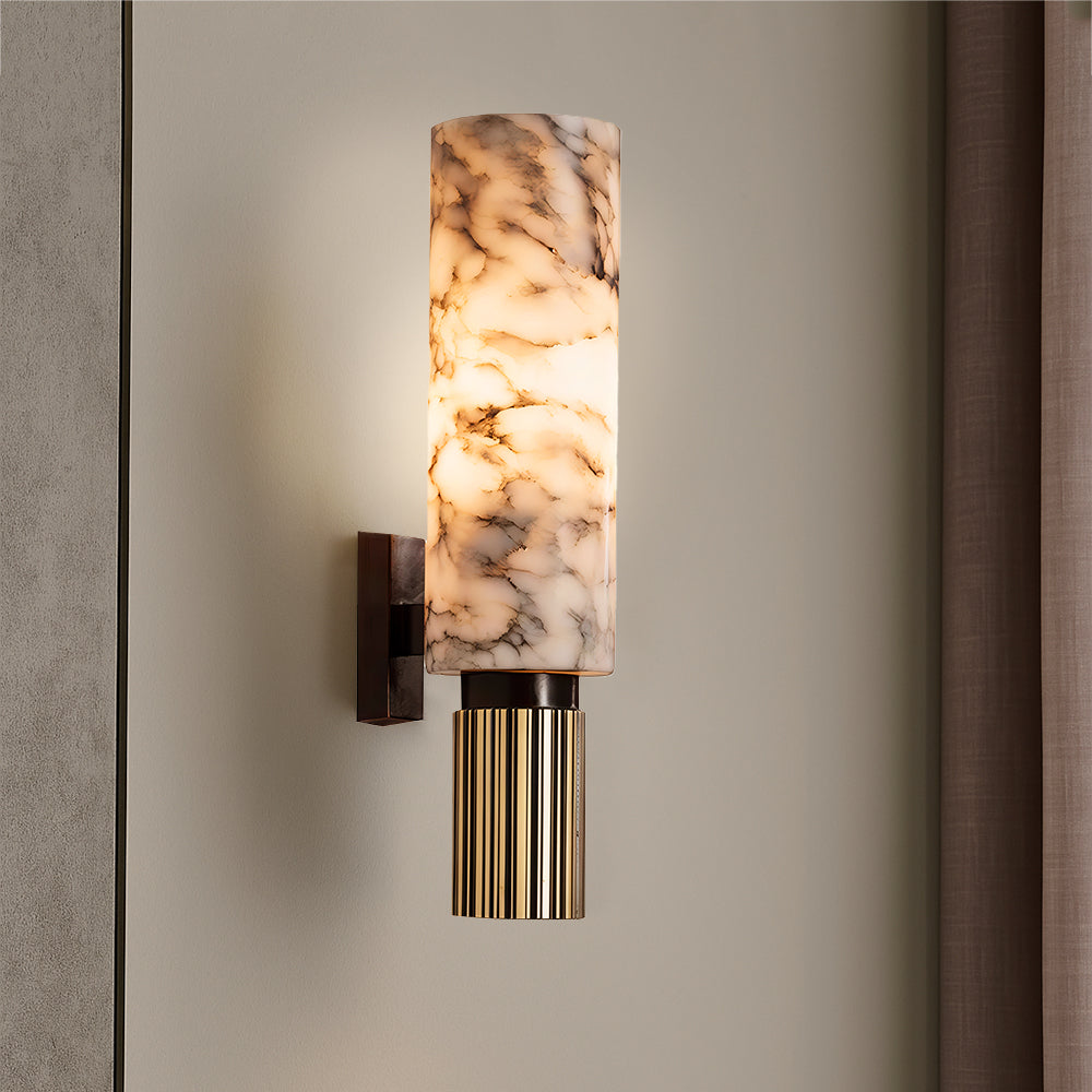 Elegant Copper Wall Light | Unique Marble Sconce Design 0