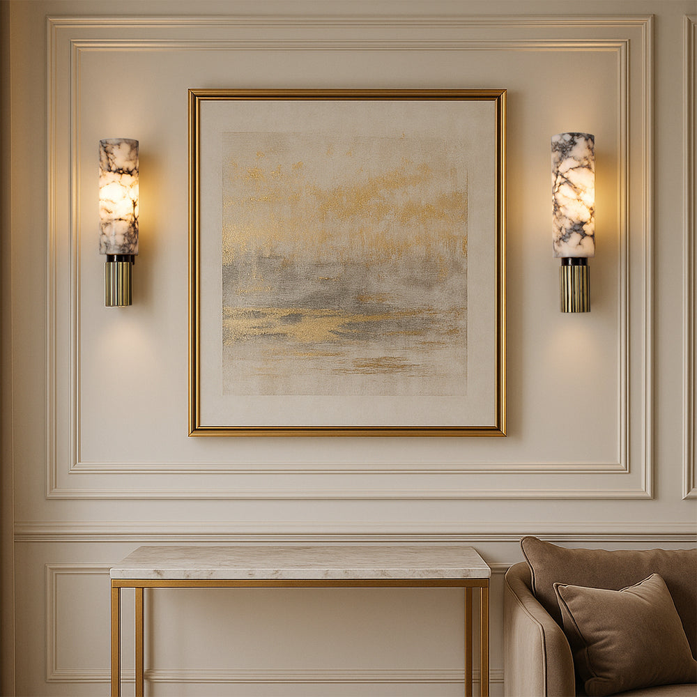 Elegant Copper Wall Light | Unique Marble Sconce Design 7