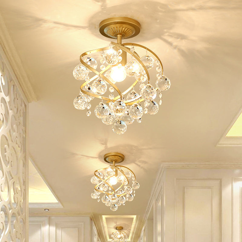 Elegant Crystal Pendant Light | Modern Brass Accents & Kitchen Pendant Lighting 0