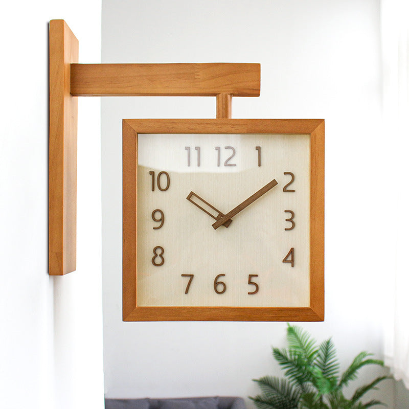 Elegant Dual-Sided Clock | Wooden & Analog 0