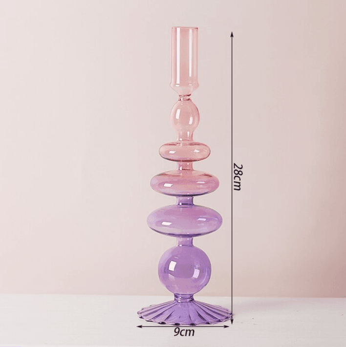 Elegant Glass Candle Holder | Handmade Borosilicate Design & Temperature Resistant 0