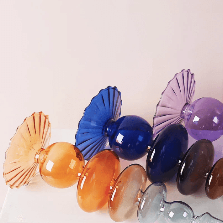Elegant Glass Candle Holder | Handmade Borosilicate Design & Temperature Resistant 1