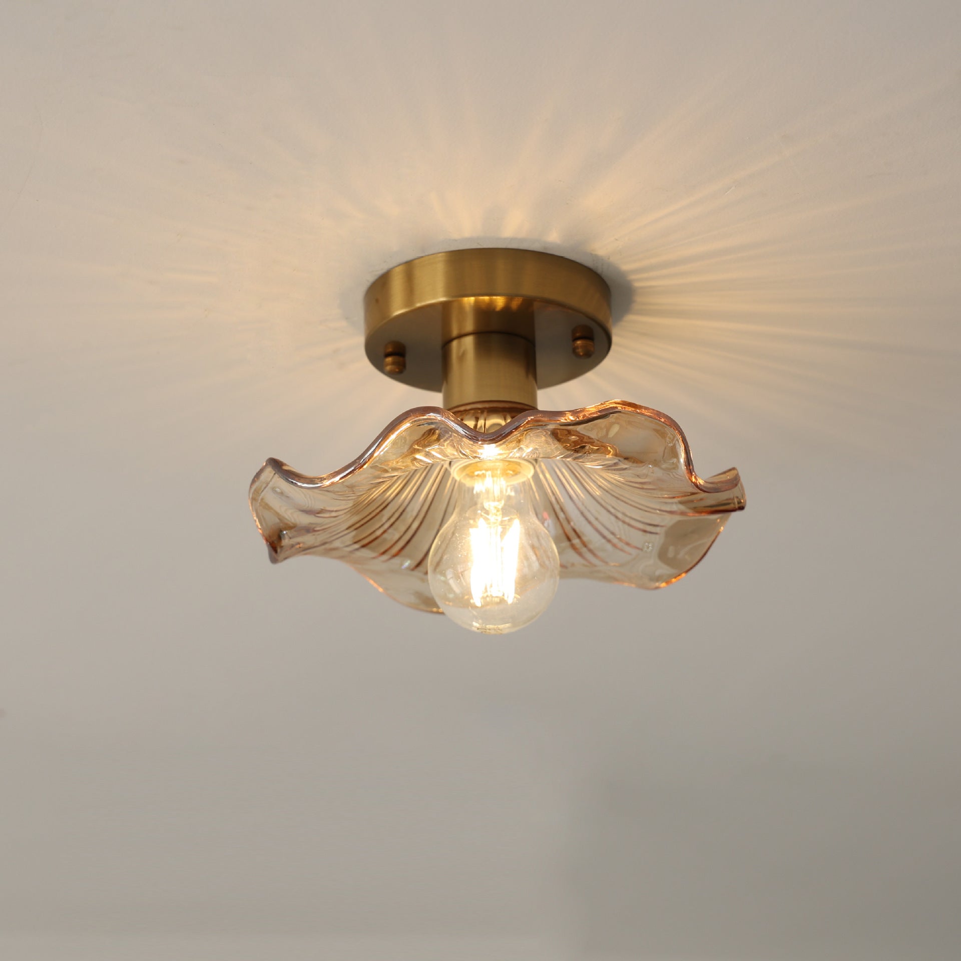 Elegant Glass Ceiling Light | Modern Design & Warm White LED 0