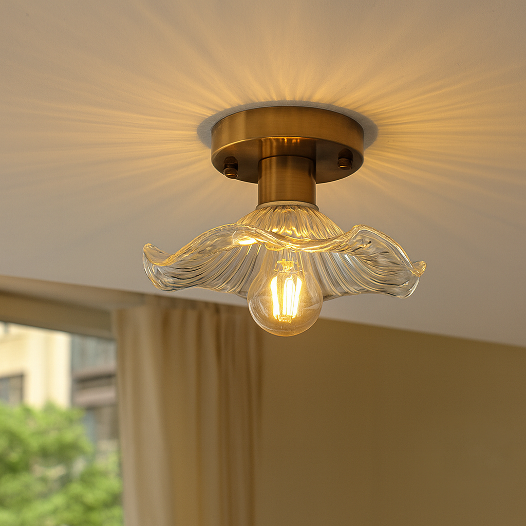 Elegant Glass Ceiling Light | Modern Design & Warm White LED 2