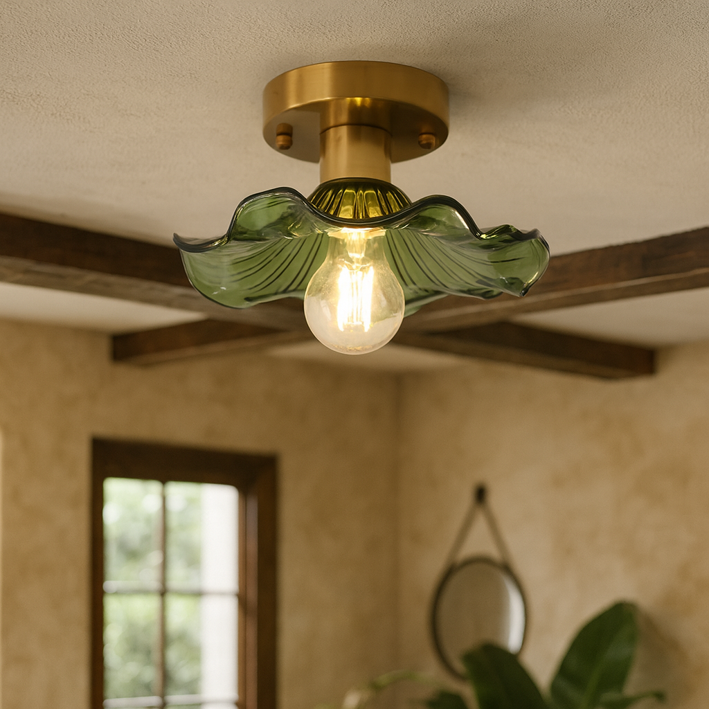 Elegant Glass Ceiling Light | Modern Design & Warm White LED 3