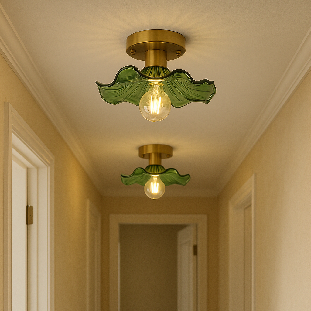 Elegant Glass Ceiling Light | Modern Design & Warm White LED 5