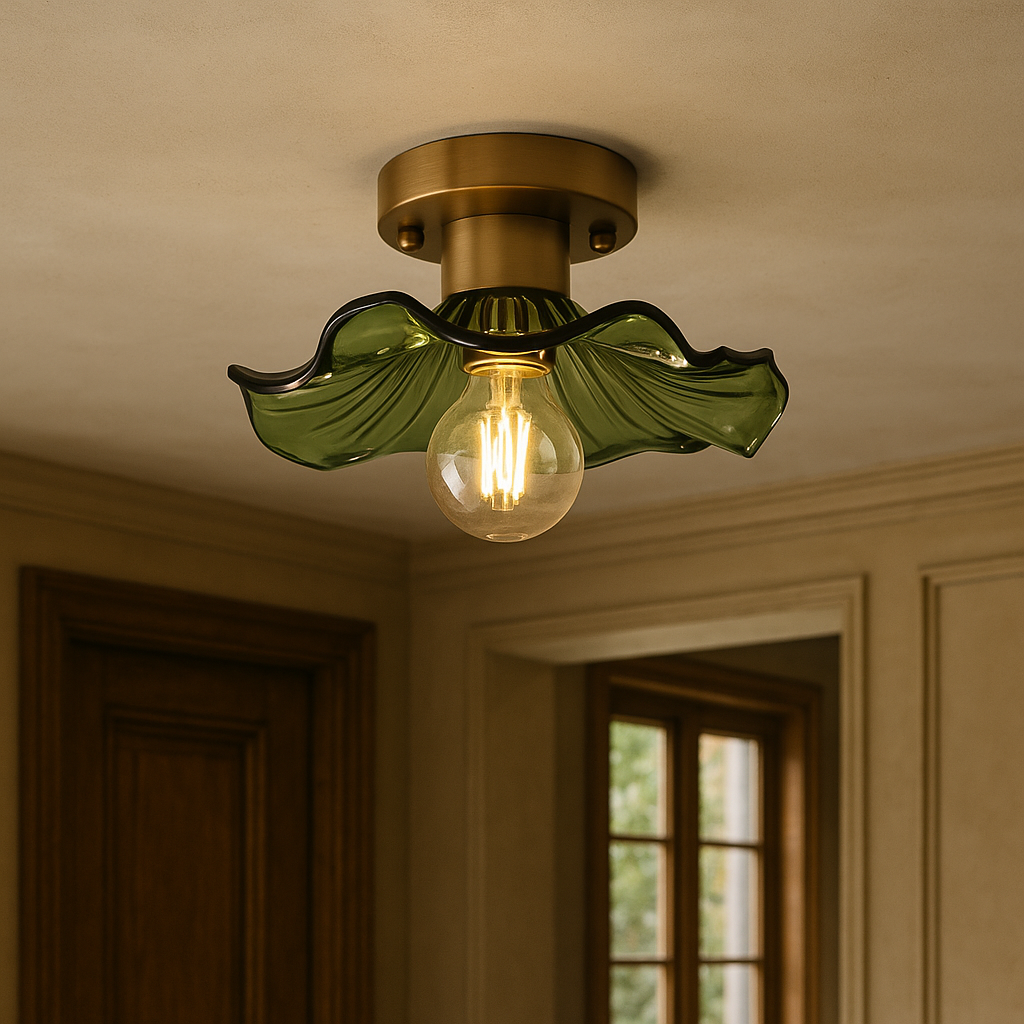 Elegant Glass Ceiling Light | Modern Design & Warm White LED 6