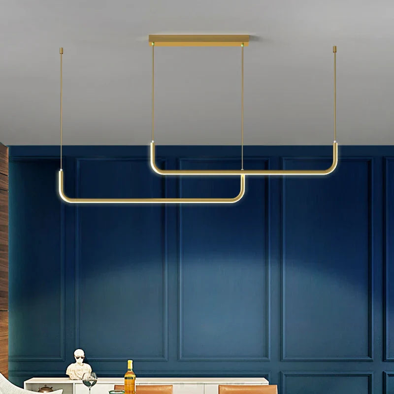 Elegant Gold Chandelier | Modern Design & Adjustable LED Lighting 1