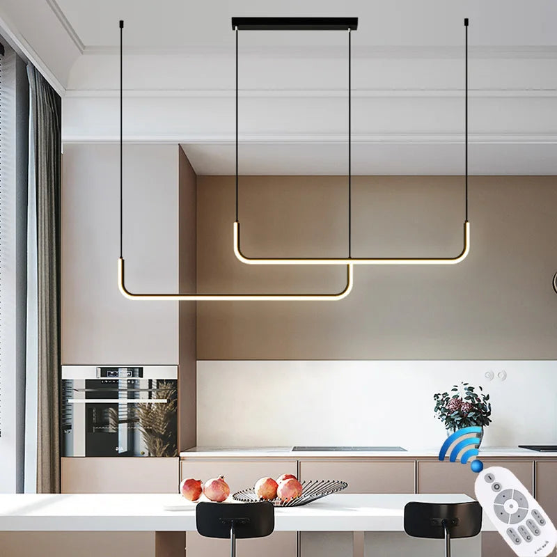 Elegant Gold Chandelier | Modern Design & Adjustable LED Lighting 2