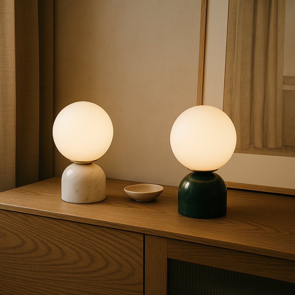 Elegant Marble Table Lamp | Soft Warm Glow | Bedside & Living Room Use 5
