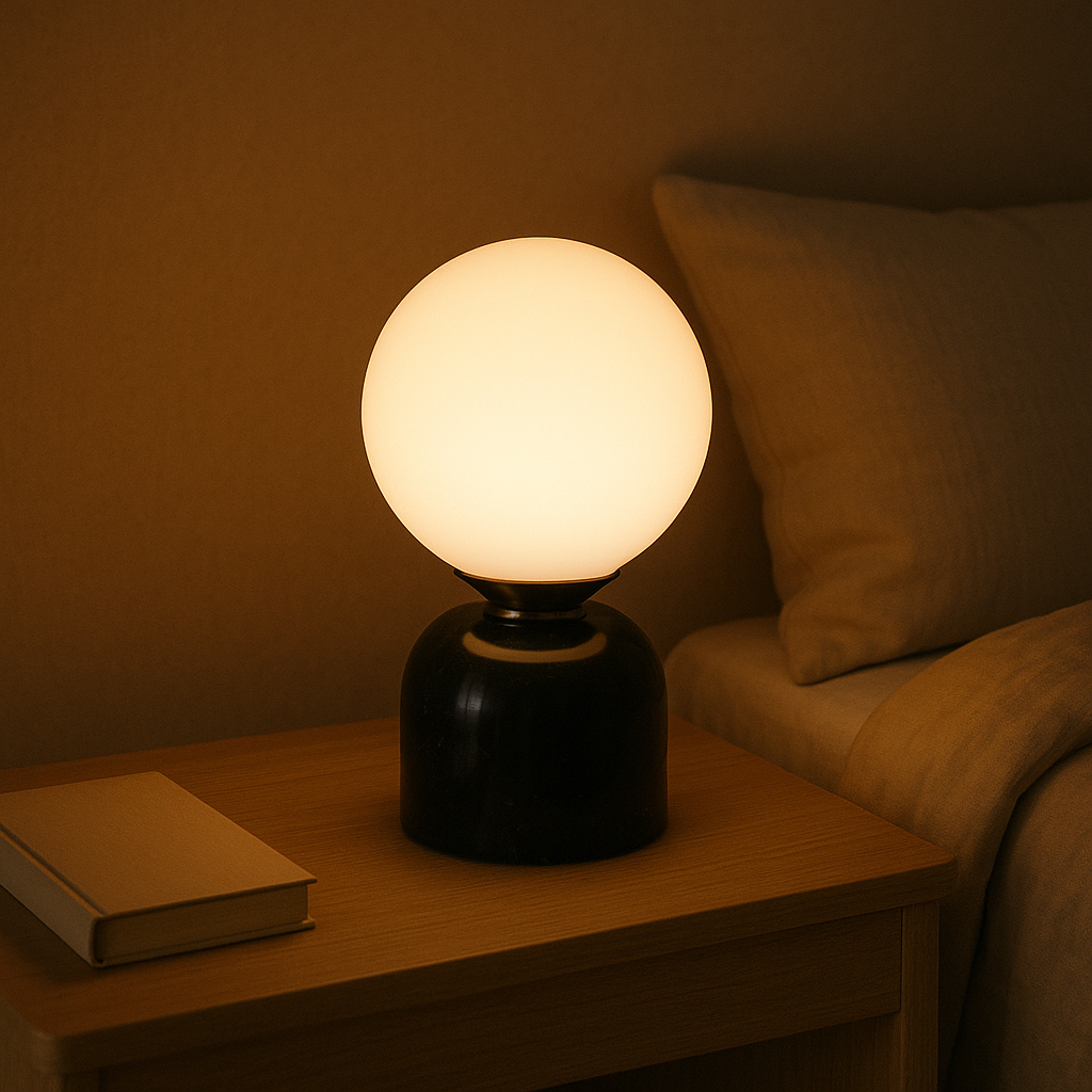 Elegant Marble Table Lamp | Soft Warm Glow | Bedside & Living Room Use 6