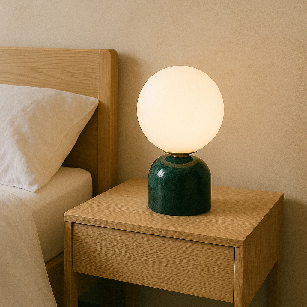 Elegant Marble Table Lamp | Soft Warm Glow | Bedside & Living Room Use 9