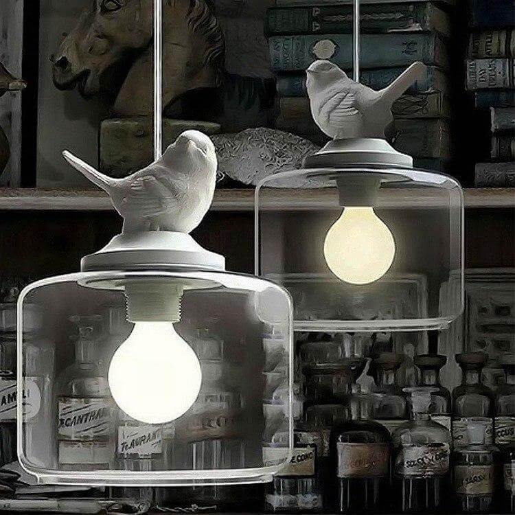 Elegant Modern Chandelier | Unique Bird Design & Glass Shade 1