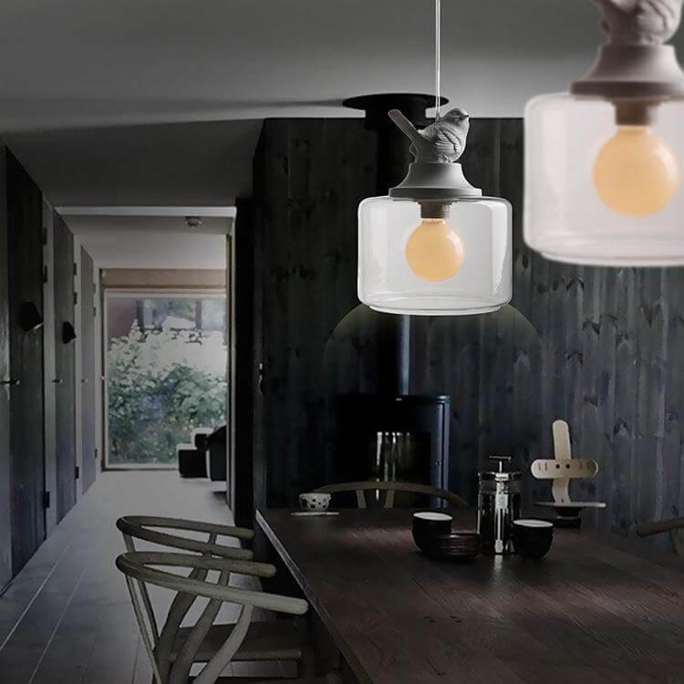 Elegant Modern Chandelier | Unique Bird Design & Glass Shade 2
