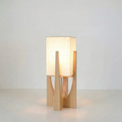 Elegant Modern Floor Lamp | Handcrafted Fabric & Wooden Base 0