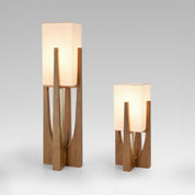 Elegant Modern Floor Lamp | Handcrafted Fabric & Wooden Base 1
